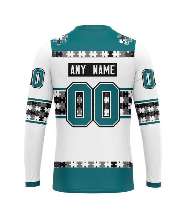 NHL San Jose Sharks Autism Awareness Custom Name And Number 3D Hoodie