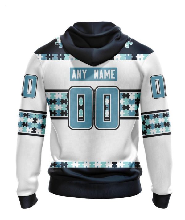 NHL Seattle Kraken Autism Awareness Custom Name And Number 3D Hoodie