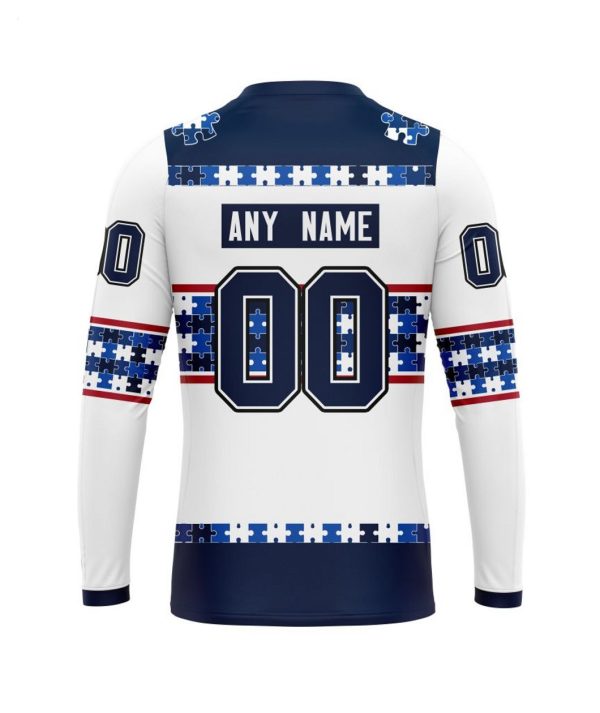 NHL Winnipeg Jets Autism Awareness Custom Name And Number 3D Hoodie