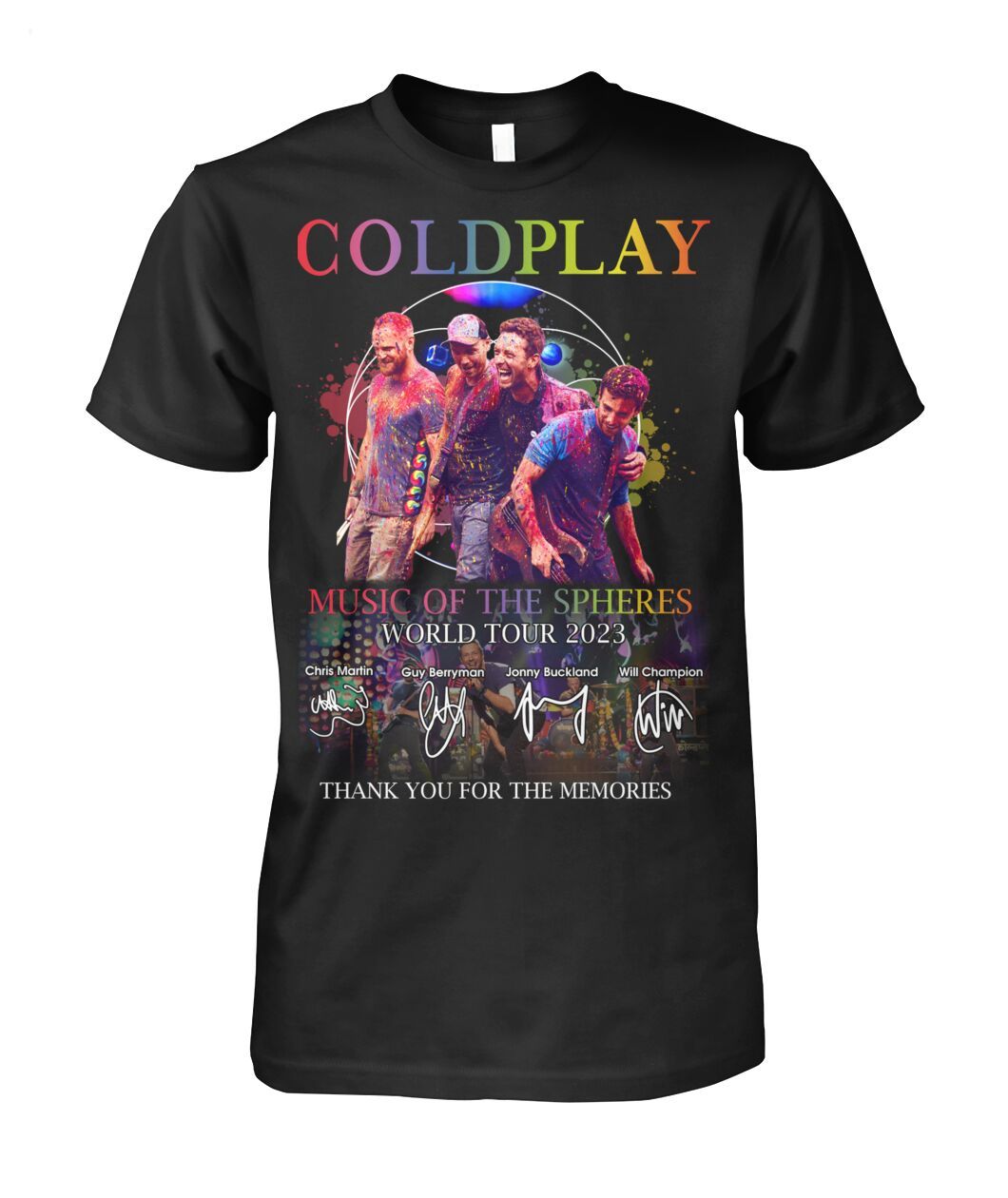 Coldplay Music Of The Spheres World Tour 2023 Thank You For The Memories  T-Shirt - Torunstyle