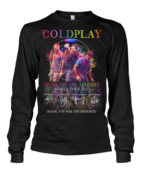 Coldplay Music Of The Spheres World Tour 2023 Thank You For The Memories T-Shirt