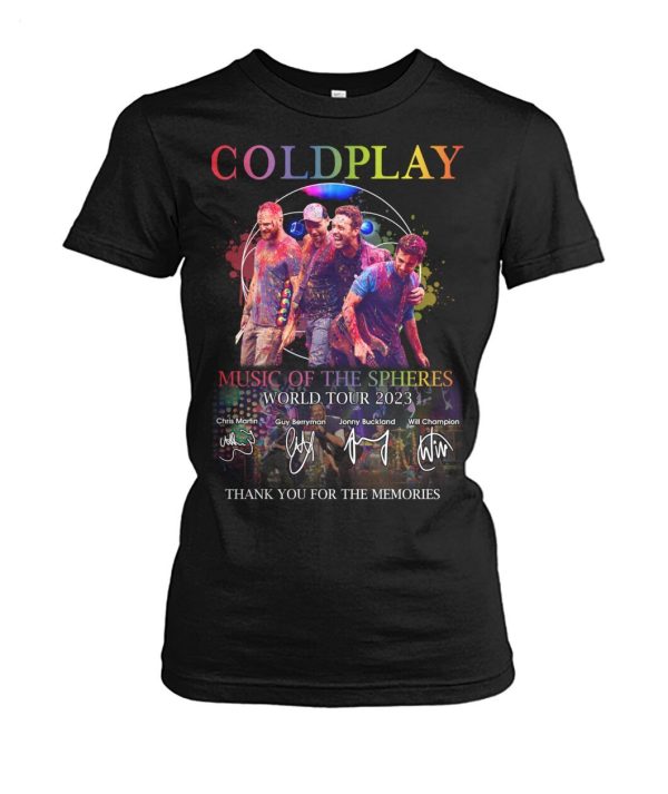 Coldplay Music Of The Spheres World Tour 2023 Thank You For The Memories T-Shirt