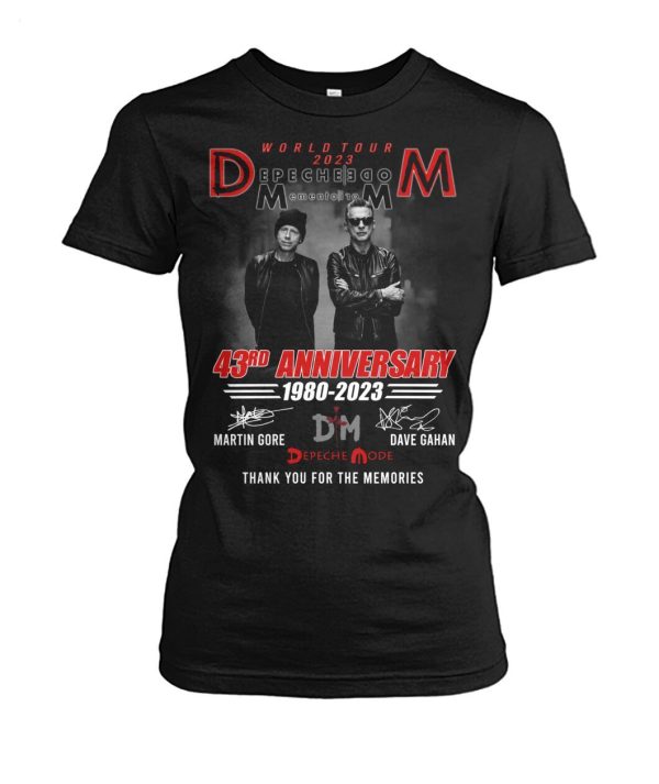 World Tour 2023 Depeche Mode Memento Mori 43rd Anniversary 1980-2023 Thank You For The Memories T-Shirt