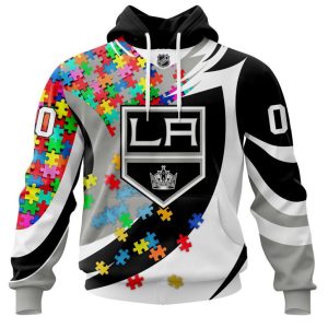 NHL Los Angeles Kings Autism Awareness Personalized Name & Number 3D Hoodie