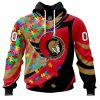 NHL Philadelphia Flyers Autism Awareness Personalized Name & Number 3D Hoodie