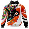 NHL Pittsburgh Penguins Autism Awareness Personalized Name & Number 3D Hoodie