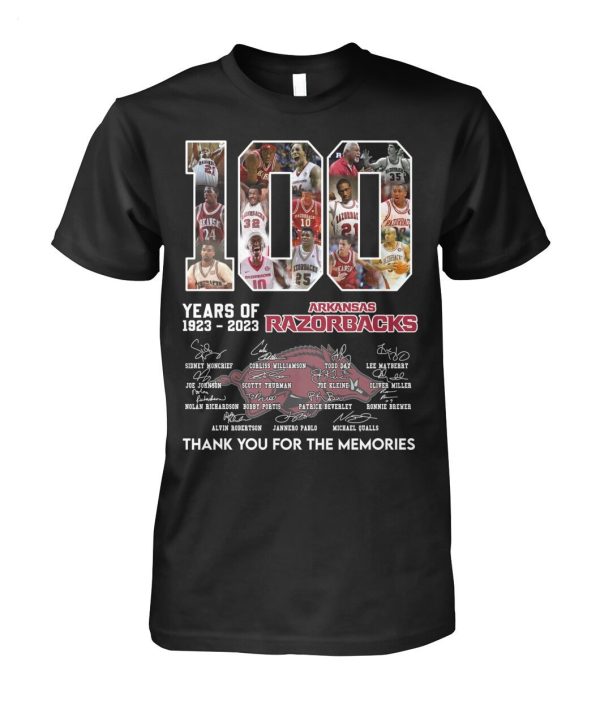 100 Years Of 1923 – 2023 Arkansas Razorbacks Thank You For The Memories T-Shirt