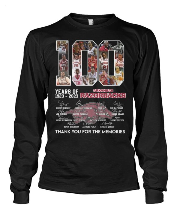 100 Years Of 1923 – 2023 Arkansas Razorbacks Thank You For The Memories T-Shirt