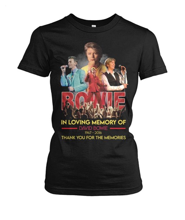 In Loving Memory Of David Bowie 1947 – 2016 Thank You For The Memories T-Shirt