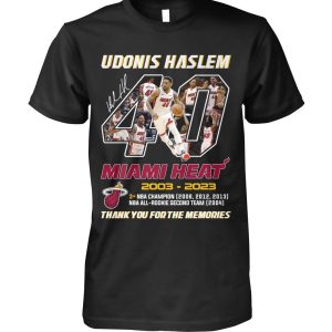 Udonis Haslem Miami Heat 2003 – 2023 Thank You For The Memories T-Shirt