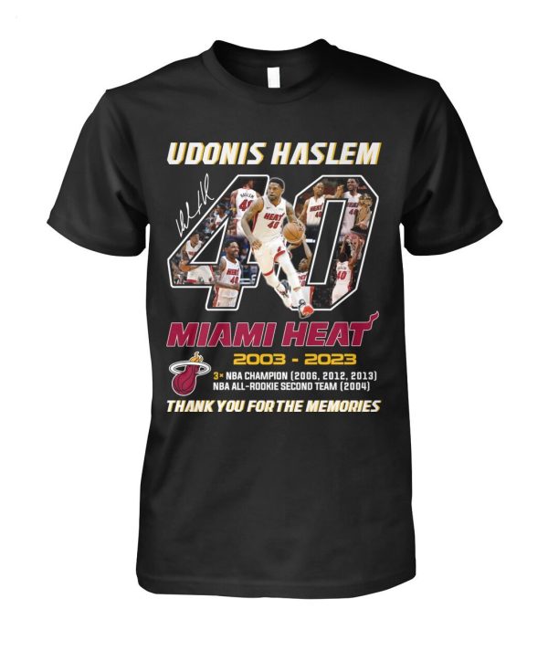 Udonis Haslem Miami Heat 2003 – 2023 Thank You For The Memories T-Shirt