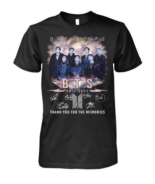 Limited Edition D R E A M E R S BTS 2013 – 2023 Thank You For The Memories T-Shirt