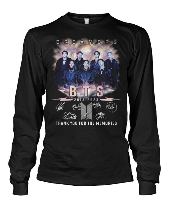 Limited Edition D R E A M E R S BTS 2013 – 2023 Thank You For The Memories T-Shirt