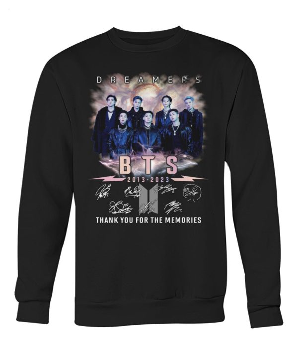 Limited Edition D R E A M E R S BTS 2013 – 2023 Thank You For The Memories T-Shirt