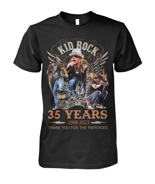 Limited Edition Kid Rock 35 Years 1988 – 2023 Thank You For The Memories T-Shirt