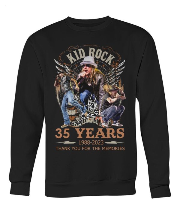 Limited Edition Kid Rock 35 Years 1988 – 2023 Thank You For The Memories T-Shirt