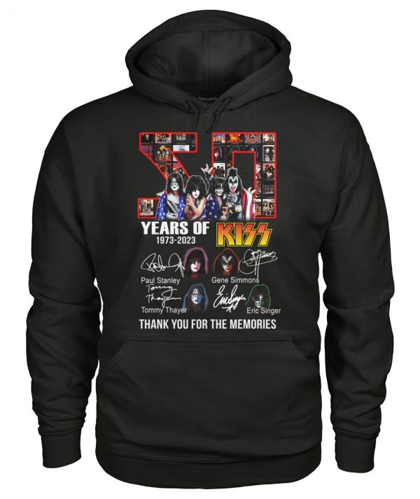 Limited Edition Kiss Band 50 Years Of 1973 – 2023 Thank You For The Memories T-Shirt