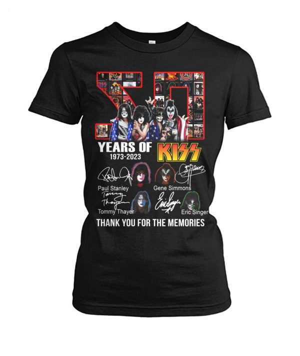 Limited Edition Kiss Band 50 Years Of 1973 – 2023 Thank You For The Memories T-Shirt