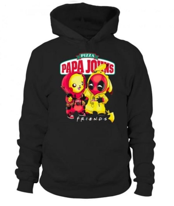 Limited Edition Papa John’s Pizza Deadpool Pikachu Friends T-Shirt