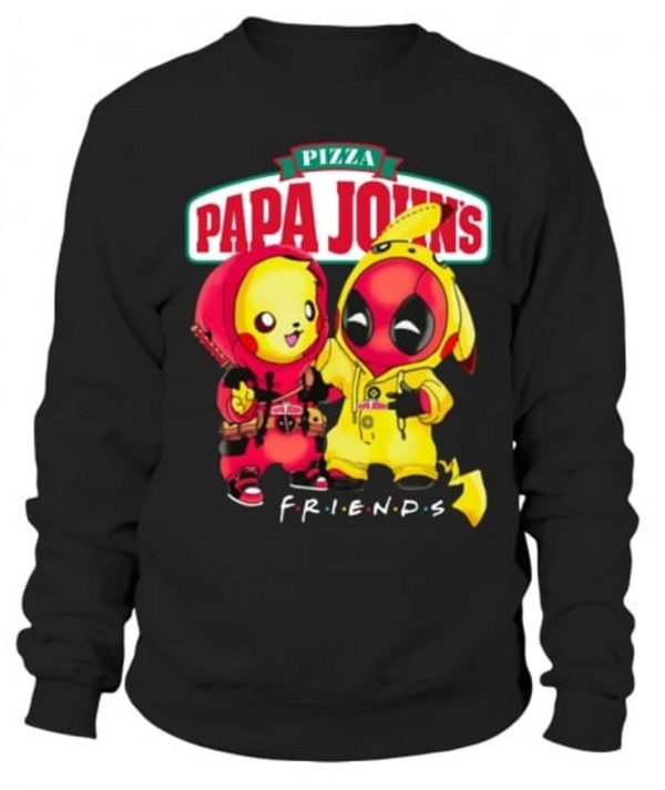 Limited Edition Papa John’s Pizza Deadpool Pikachu Friends T-Shirt