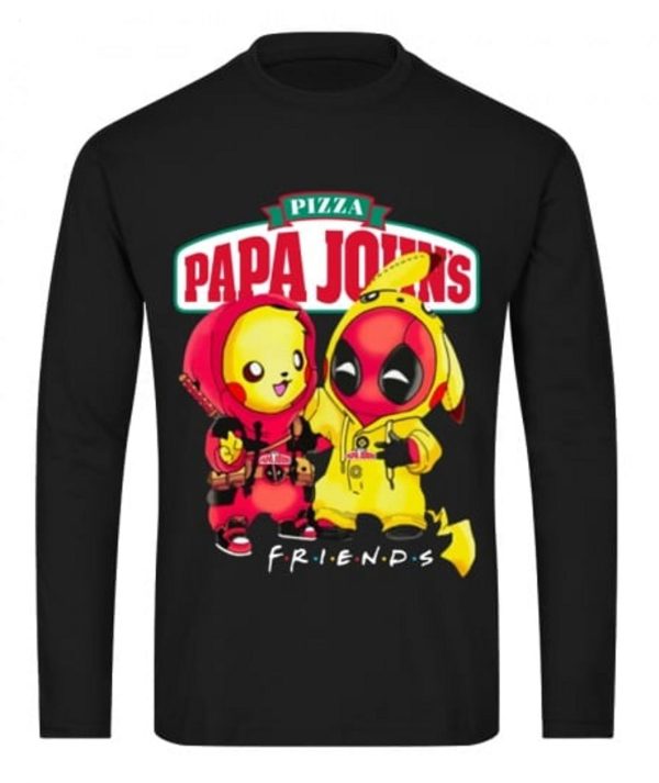 Limited Edition Papa John’s Pizza Deadpool Pikachu Friends T-Shirt