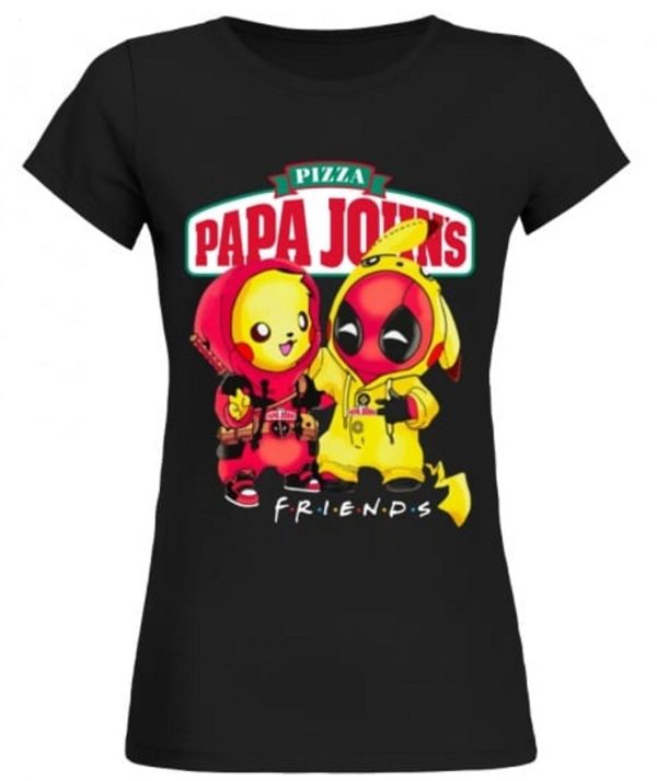 Limited Edition Papa John’s Pizza Deadpool Pikachu Friends T-Shirt