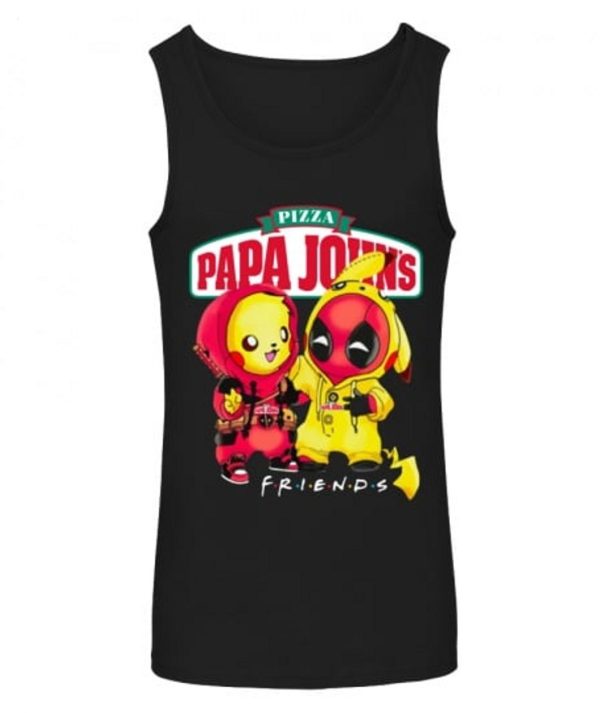 Limited Edition Papa John’s Pizza Deadpool Pikachu Friends T-Shirt