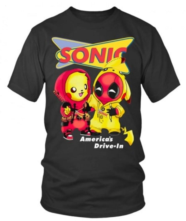 Limited Edition Sonic Deadpool Pikachu America’s Drive In T-Shirt