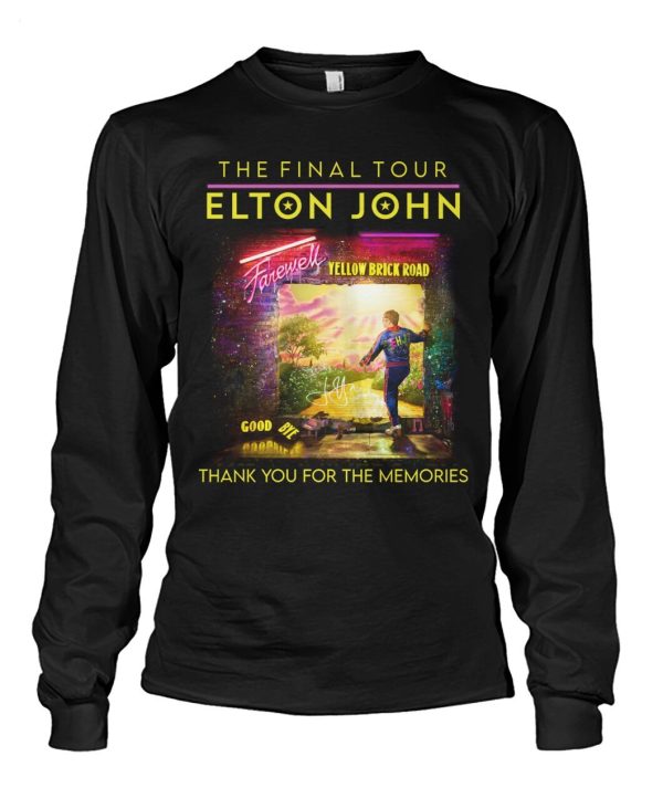 Limited Edition The Final Tour Elton John Farewell Yellow Brick Road Thank You For The Memories T-Shirt