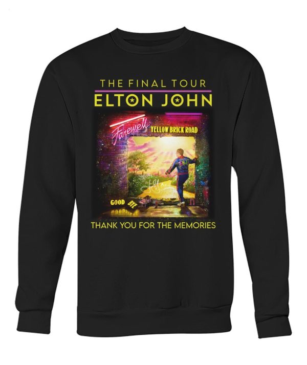 Limited Edition The Final Tour Elton John Farewell Yellow Brick Road Thank You For The Memories T-Shirt