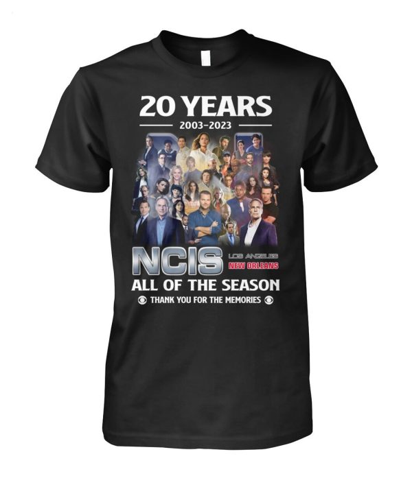 LIMITED EDITION 20 Years 2003 – 2023 NCIS All Of Season Thank You For The Memories T-Shirt