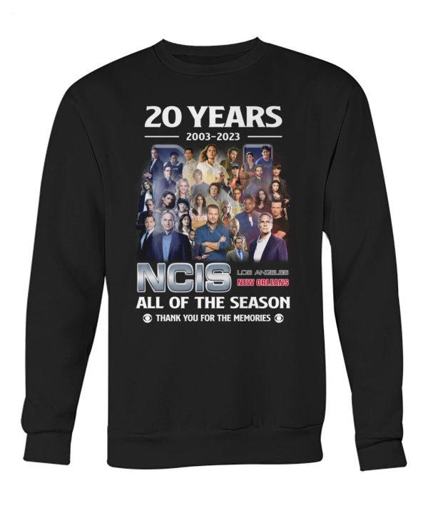 LIMITED EDITION 20 Years 2003 – 2023 NCIS All Of Season Thank You For The Memories T-Shirt