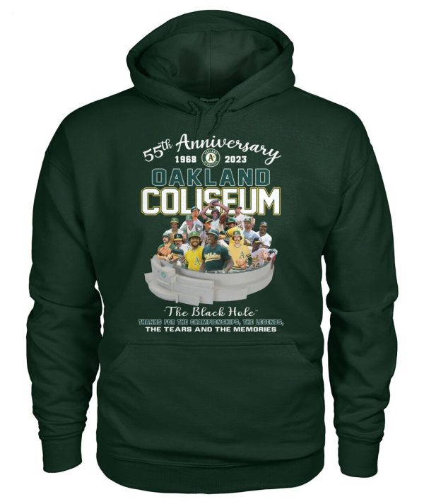 LIMITED EDITION 55th Anniversary 1968 – 2023 Oakland Coliseum The Black Hole Thanks For The Championships The Legends The Tears And The Memories T-Shirt