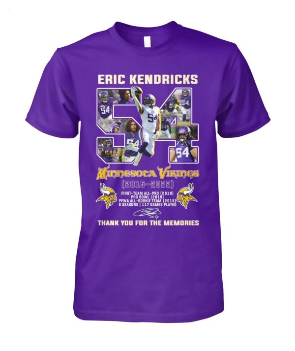 LIMITED EDITION Eric Kendricks Minnesota Vikings 2015 – 2022 Thank You For The Memories T-Shirt