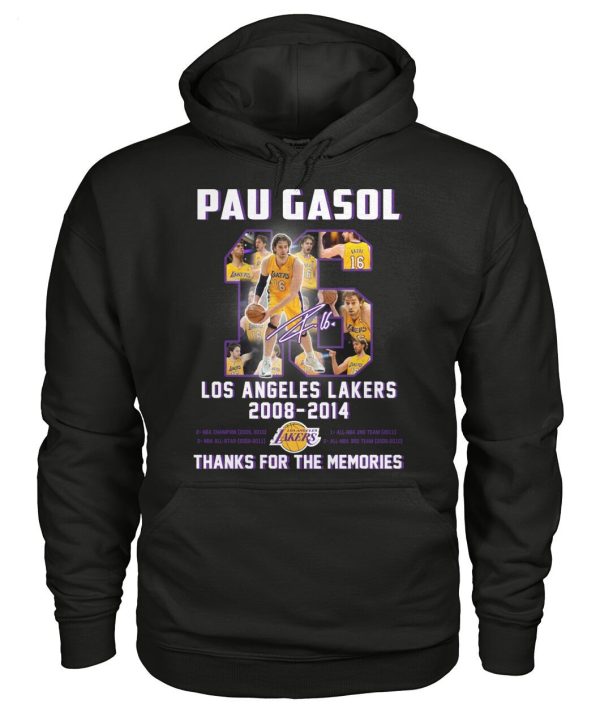 LIMITED EDITION Pau Gasol Los Angeles Lakers 2008 – 2014 Thanks For The Memories T-Shirt