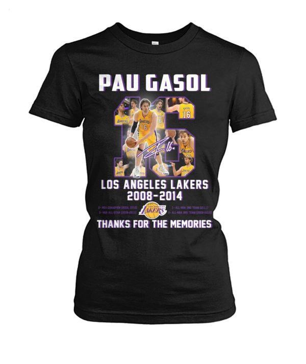 LIMITED EDITION Pau Gasol Los Angeles Lakers 2008 – 2014 Thanks For The Memories T-Shirt