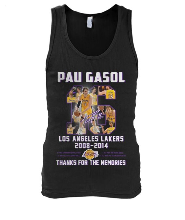 LIMITED EDITION Pau Gasol Los Angeles Lakers 2008 – 2014 Thanks For The Memories T-Shirt