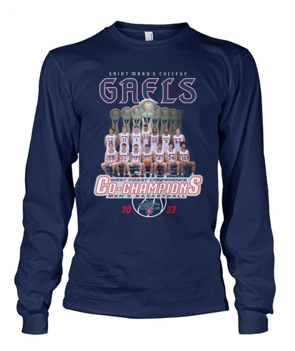 LIMITED EDITION Saint Mary’s College Gaels West Coast Conference Co-Champions Men’s Basketball 2023 T-Shirt