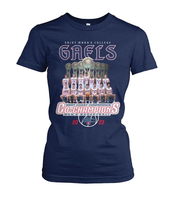 LIMITED EDITION Saint Mary’s College Gaels West Coast Conference Co-Champions Men’s Basketball 2023 T-Shirt