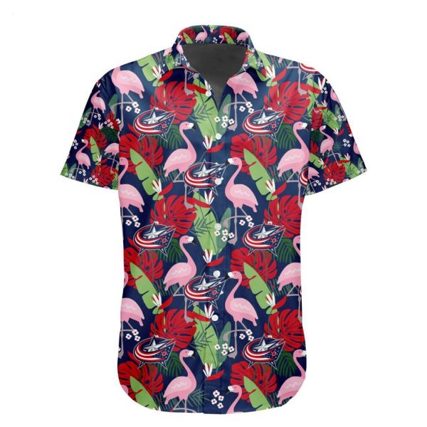 NHL Columbus Blue Jackets Special Aloha-style Design Button Shirt