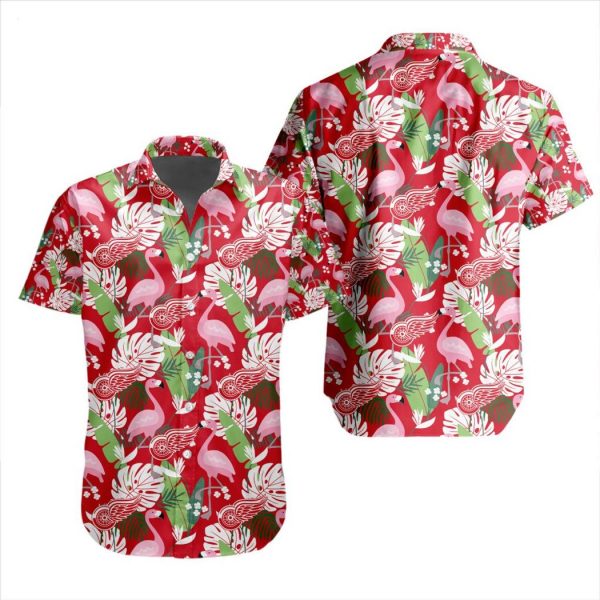 NHL Detroit Red Wings Special Aloha-style Design Button Shirt