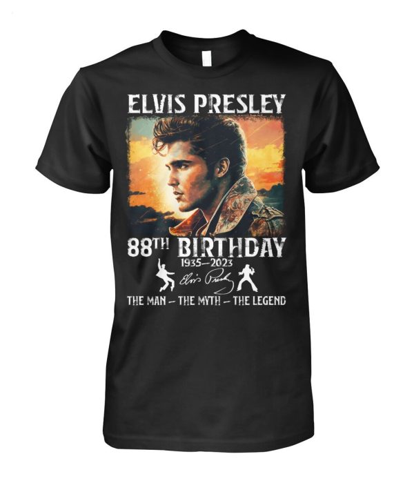 Limited Edition Elvis Presley 88th Birthday 1935 – 2023 The Man The Myth The Legend T-Shirt