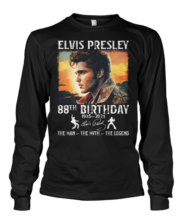 Limited Edition Elvis Presley 88th Birthday 1935 – 2023 The Man The Myth The Legend T-Shirt