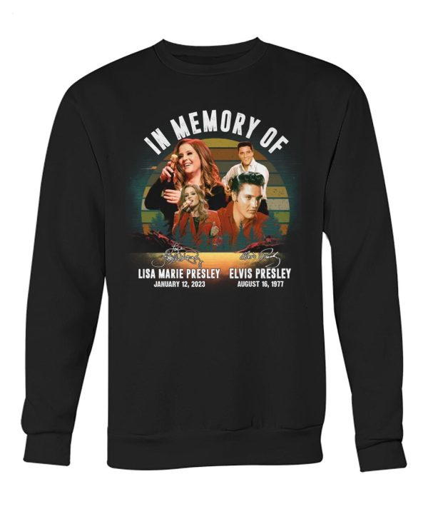 Limited Edition In Memory Of Lisa Marie Presley January 12, 2023 And Elvis Presley August 16, 1977 T-Shirt