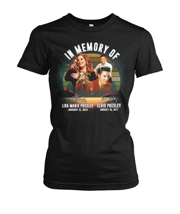 Limited Edition In Memory Of Lisa Marie Presley January 12, 2023 And Elvis Presley August 16, 1977 T-Shirt