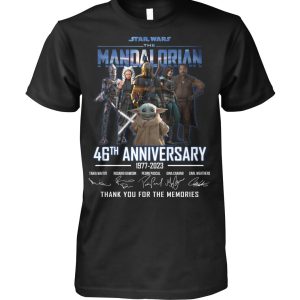 Limited Edition Star Wars The Mandalorian 46th Anniversary 1977 – 2023 Thank You For The Memories T-Shirt