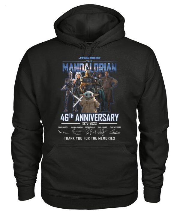 Limited Edition Star Wars The Mandalorian 46th Anniversary 1977 – 2023 Thank You For The Memories T-Shirt