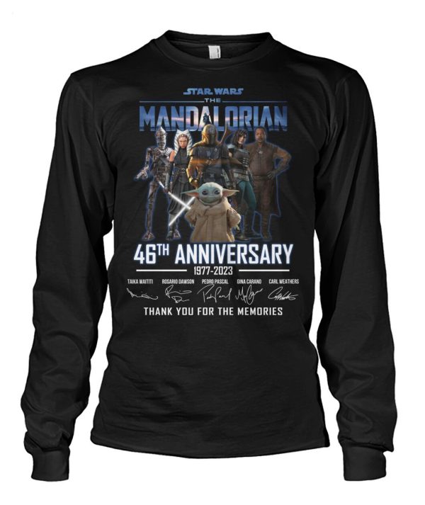 Limited Edition Star Wars The Mandalorian 46th Anniversary 1977 – 2023 Thank You For The Memories T-Shirt