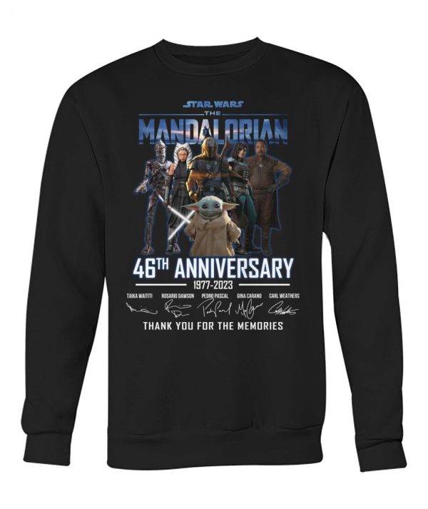 Limited Edition Star Wars The Mandalorian 46th Anniversary 1977 – 2023 Thank You For The Memories T-Shirt