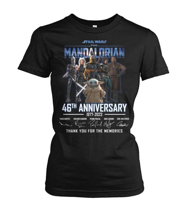 Limited Edition Star Wars The Mandalorian 46th Anniversary 1977 – 2023 Thank You For The Memories T-Shirt